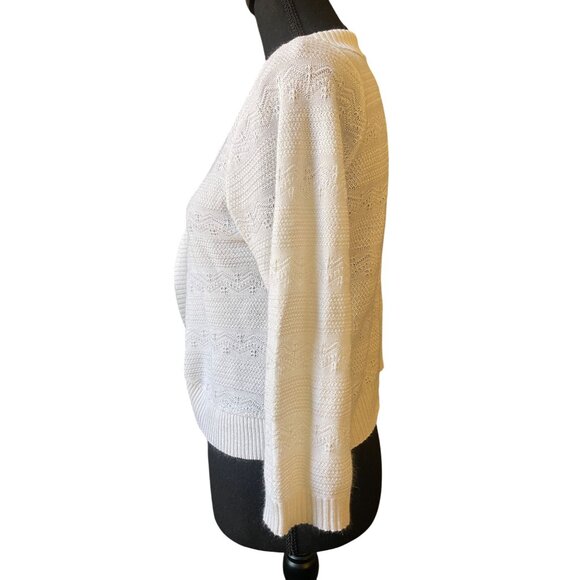 Elements white XL knit shrug light weight 3/4 sleeve open front - Picture 4 of 9